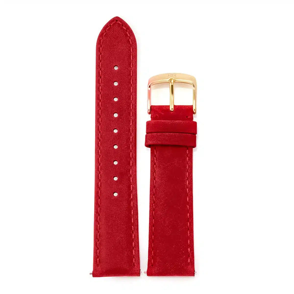 RED LEATHER GOLD BUCKLE