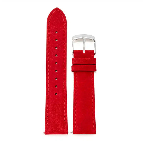 RED LEATHER SILVER BUCKLE