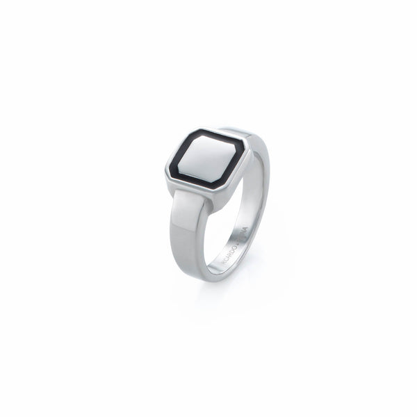 ANILLO CUADRADO PLATEADO