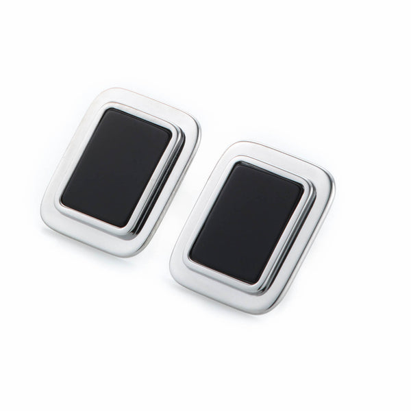 ARETES DE ÓNIX PLATEADO