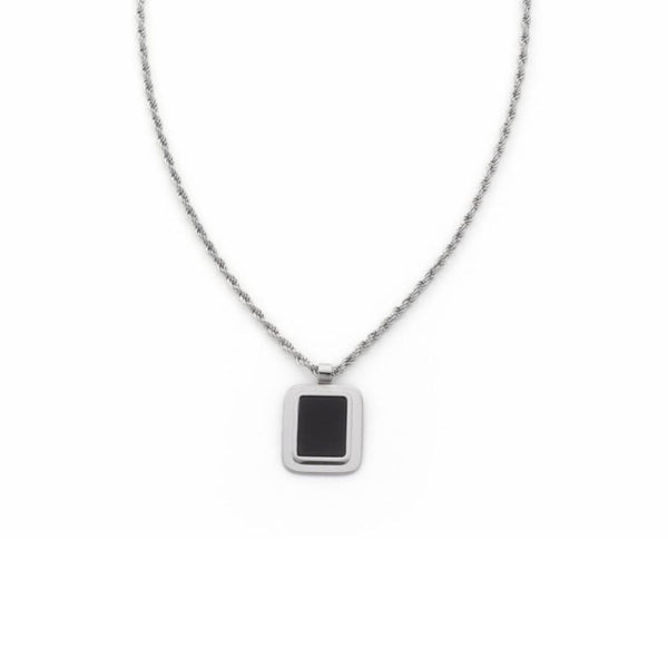 COLLAR DE ÓNIX PLATEADO