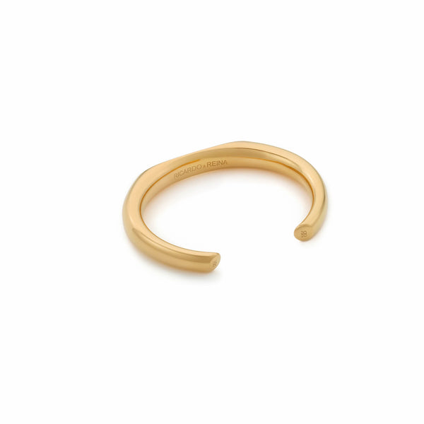 PULSERA CUFF PLANO DORADO